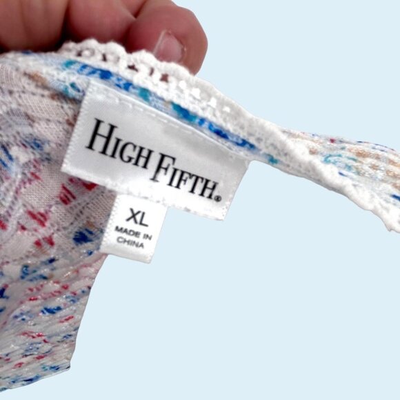 HIGH FIFTH COLORFUL SCOOP NECK 3/4 SLEEVE TUNIC TOP - XL - Picture 4 of 4